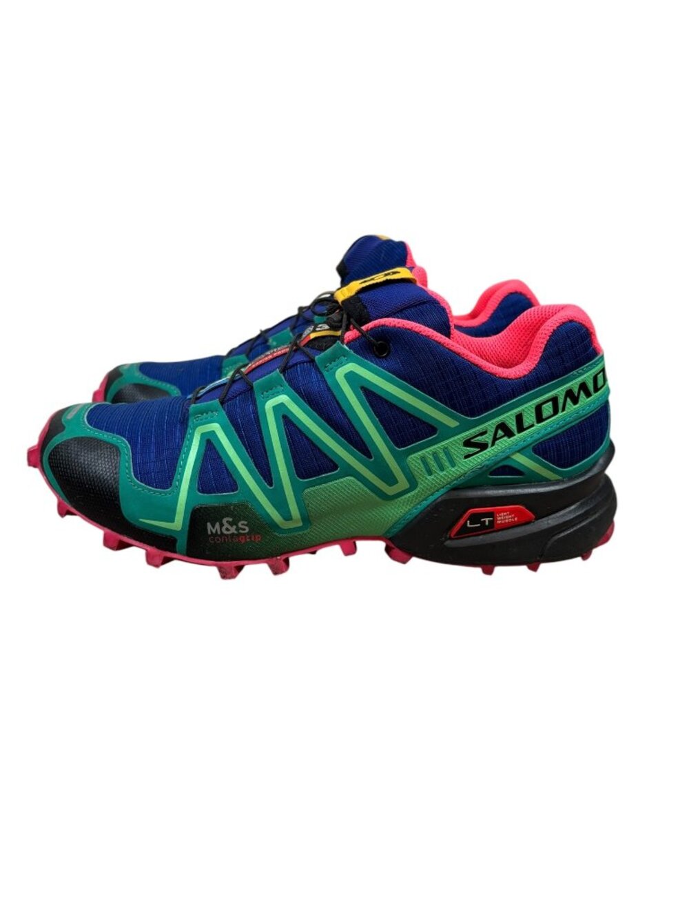 Salomon Speed Cross 3 Trail Running Shoes Blue Pink Green Outdoor Womens Hiking
